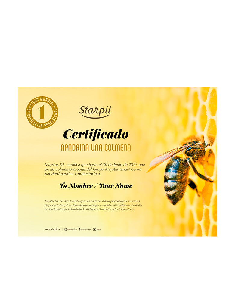 Sponsor a beehive" certificate 2022